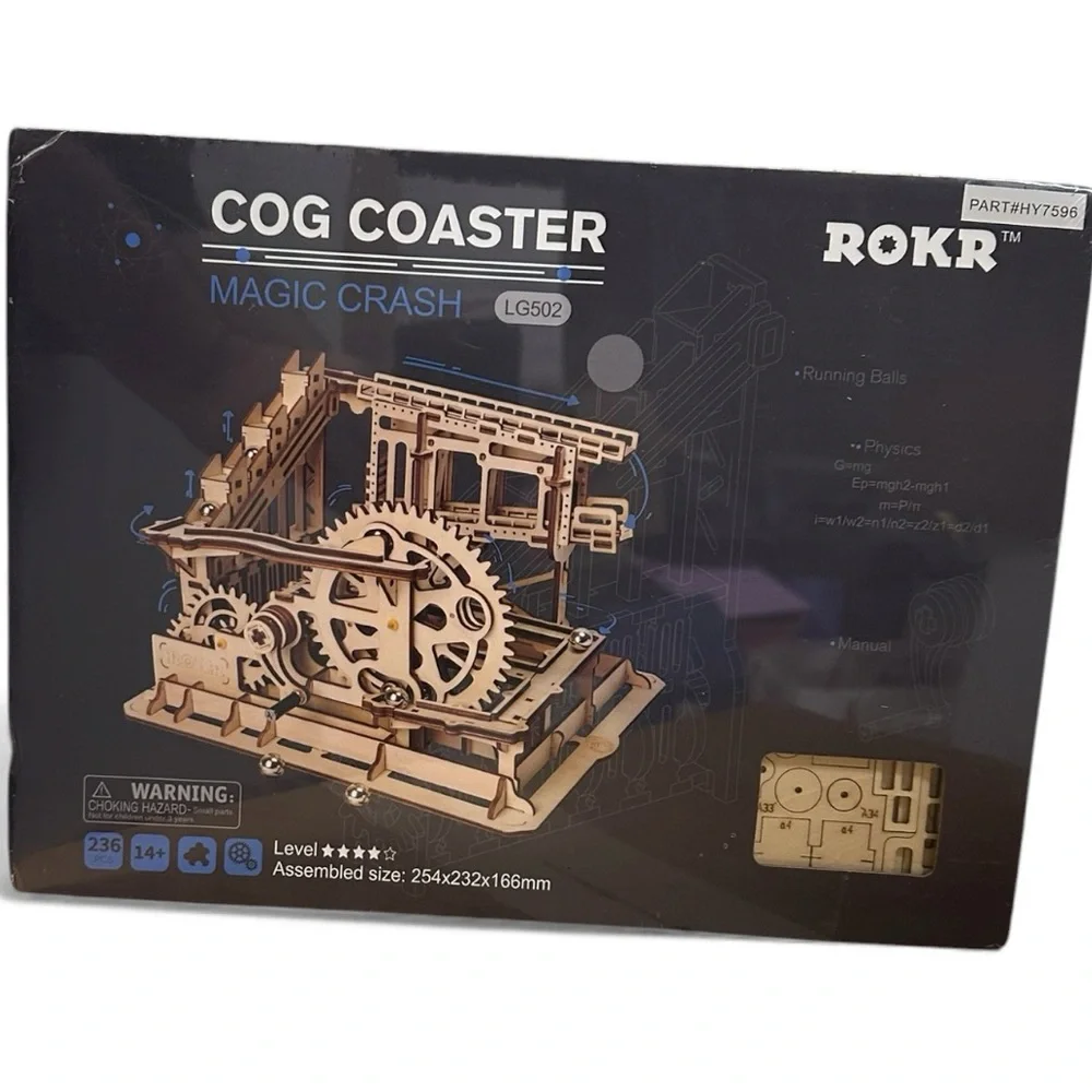 ROKR Cog Coaster Magic Crash LG502 3D Wooden Puzzle Marble Run Kit